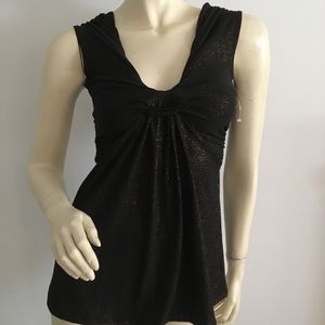 Black and gold sparkly sleeveless top / tank top